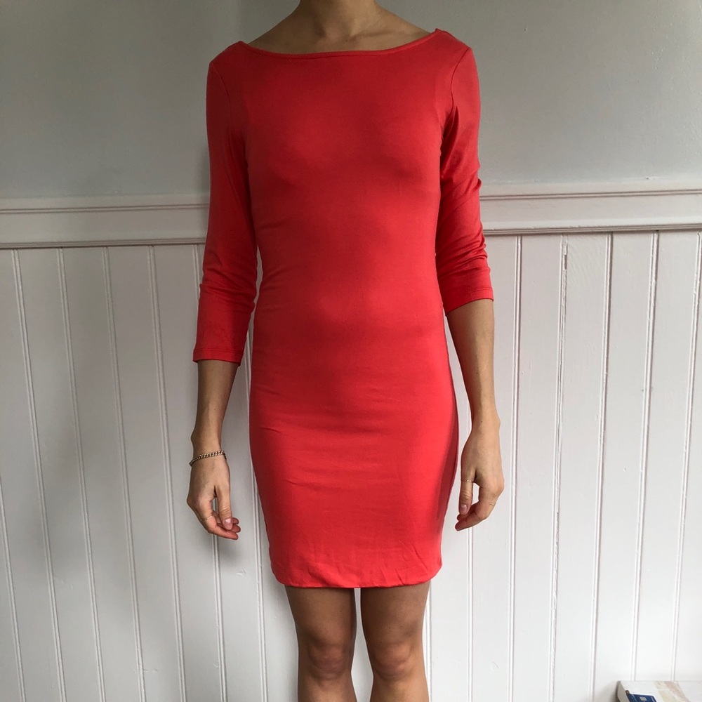 Leith Fitted Scoop back mini dress